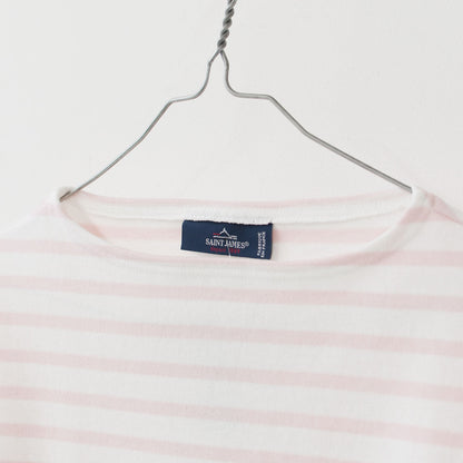 SAINT JAMES [セントジェームス] 20JC OUES LOOSE BORDER - NEIGE/BALLERINE [ウエッソンルーズ ボーダー] [20jclb-ne-bal]・白×ﾋﾟﾝｸ [2025SS]