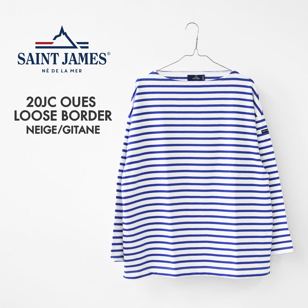 SAINT JAMES [20JC OUES LOOSE BORDER - NEIGE/GITANE] [20jclb-ne-git] ウエッソンルーズ ボーダー・白×コバルトブルー [2026SS]