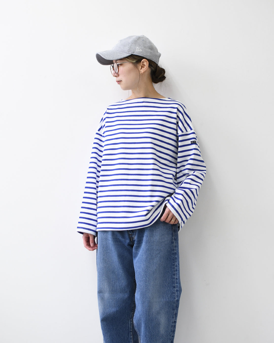 SAINT JAMES [20JC OUES LOOSE BORDER - NEIGE/GITANE] [20jclb-ne-git] ウエッソンルーズ ボーダー・白×コバルトブルー [2026SS]