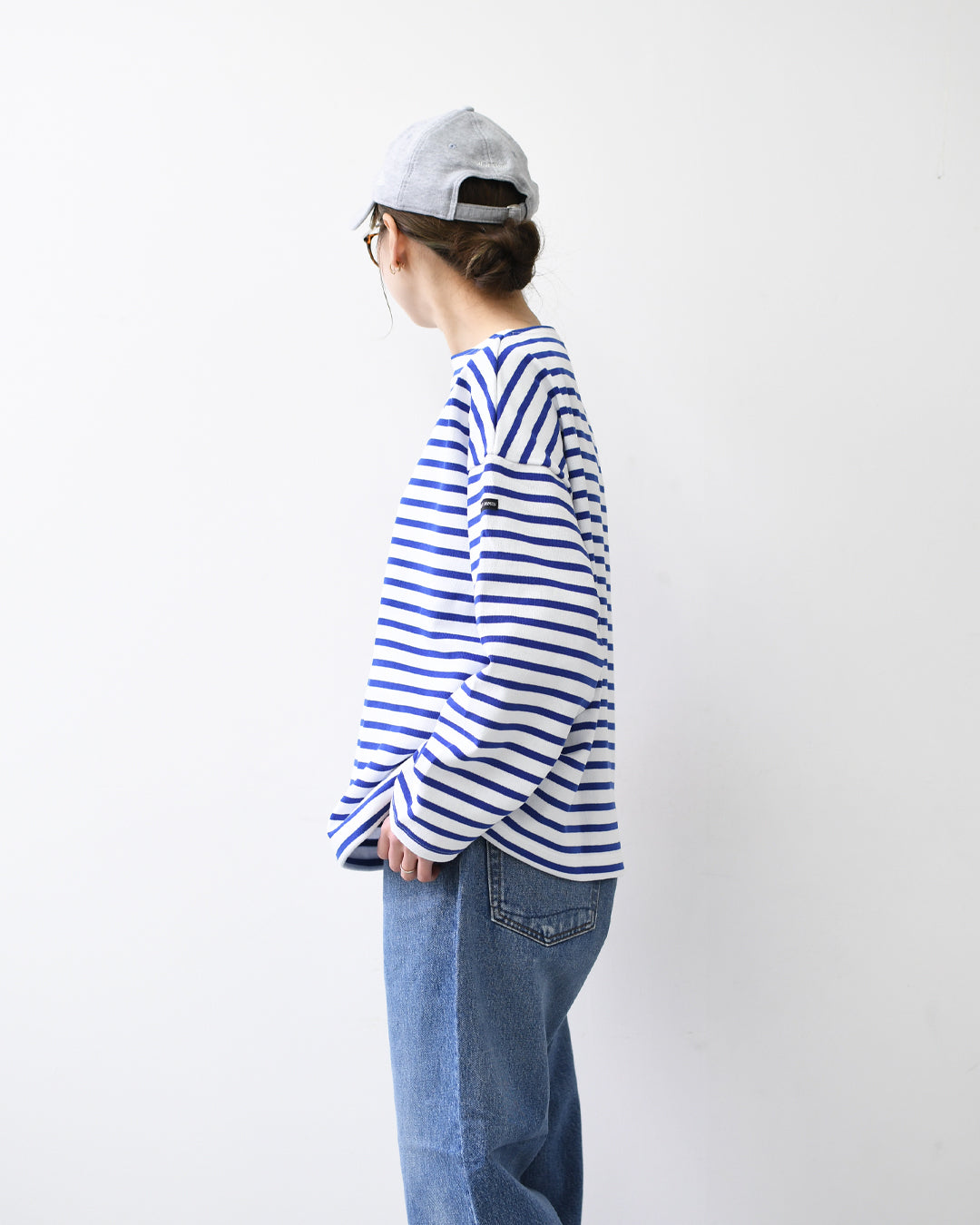 SAINT JAMES [20JC OUES LOOSE BORDER - NEIGE/GITANE] [20jclb-ne-git] ウエッソンルーズ ボーダー・白×コバルトブルー [2026SS]