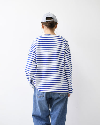 SAINT JAMES [20JC OUES LOOSE BORDER - NEIGE/GITANE] [20jclb-ne-git] ウエッソンルーズ ボーダー・白×コバルトブルー [2026SS]