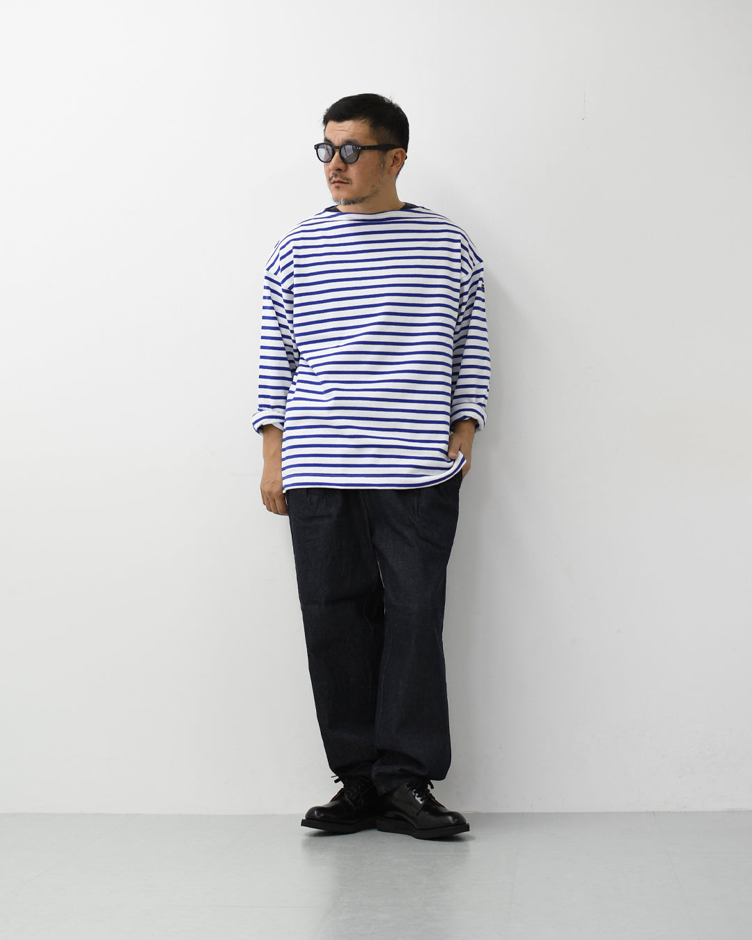 SAINT JAMES [20JC OUES LOOSE BORDER - NEIGE/GITANE] [20jclb-ne-git] ウエッソンルーズ ボーダー・白×コバルトブルー [2026SS]