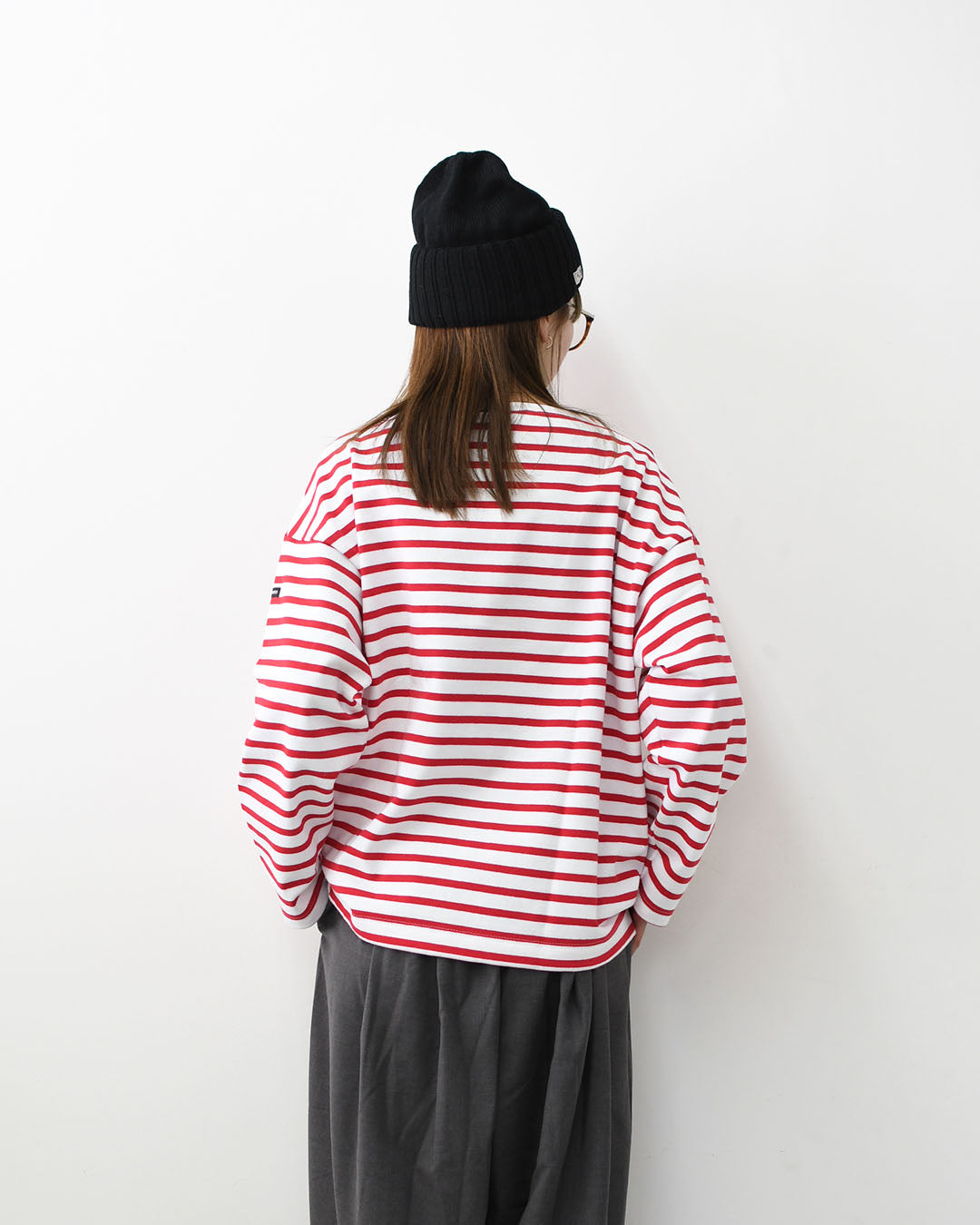 SAINT JAMES [20JC OUES LOOSE BORDER - NEIGE/TULIPE] [20jclb-ne-tul] ウエッソンルーズ ボーダー・白×赤 [2026SS]