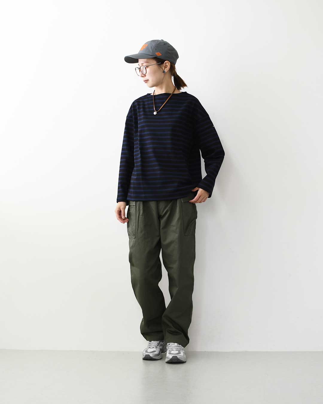 SAINT JAMES [セントジェームス 正規販売店] 20JC OUESS LOOSE BORDER - NOIR/NAVY [20jclb-noi-nv] ウェッソンルーズ ボーダー・黒・紺・カットソー・長袖・コットン・ボートネック・MEN'S / LADY'S [2026AW]