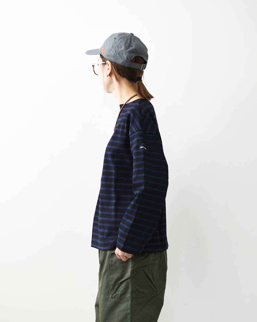 SAINT JAMES [セントジェームス 正規販売店] 20JC OUESS LOOSE BORDER - NOIR/NAVY [20jclb-noi-nv] ウェッソンルーズ ボーダー・黒・紺・カットソー・長袖・コットン・ボートネック・MEN'S / LADY'S [2026AW]