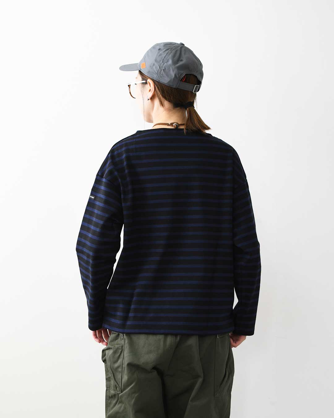 SAINT JAMES [セントジェームス 正規販売店] 20JC OUESS LOOSE BORDER - NOIR/NAVY [20jclb-noi-nv] ウェッソンルーズ ボーダー・黒・紺・カットソー・長袖・コットン・ボートネック・MEN'S / LADY'S [2026AW]