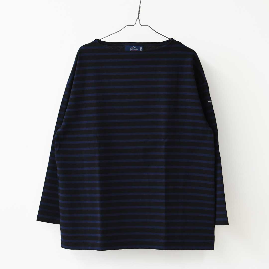 SAINT JAMES [セントジェームス 正規販売店] 20JC OUESS LOOSE BORDER - NOIR/NAVY [20jclb-noi-nv] ウェッソンルーズ ボーダー・黒・紺・カットソー・長袖・コットン・ボートネック・MEN'S / LADY'S [2026AW]