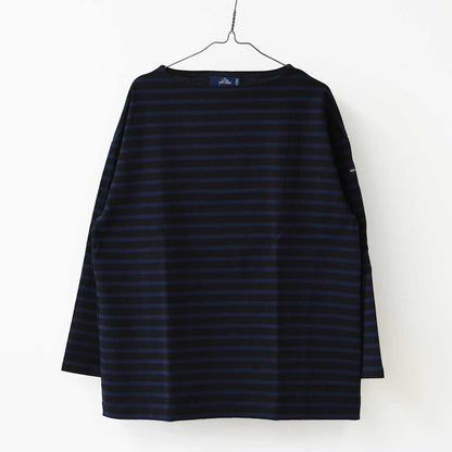 SAINT JAMES [セントジェームス 正規販売店] 20JC OUESS LOOSE BORDER - NOIR/NAVY [20jclb-noi-nv] ウェッソンルーズ ボーダー・黒・紺・カットソー・長袖・コットン・ボートネック・MEN'S / LADY'S [2026AW]