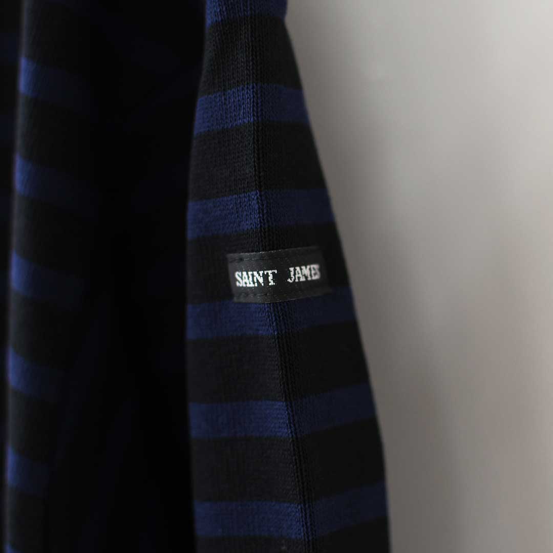 SAINT JAMES [セントジェームス 正規販売店] 20JC OUESS LOOSE BORDER - NOIR/NAVY [20jclb-noi-nv] ウェッソンルーズ ボーダー・黒・紺・カットソー・長袖・コットン・ボートネック・MEN'S / LADY'S [2026AW]