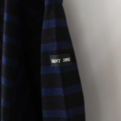 SAINT JAMES [セントジェームス 正規販売店] 20JC OUESS LOOSE BORDER - NOIR/NAVY [20jclb-noi-nv] ウェッソンルーズ ボーダー・黒・紺・カットソー・長袖・コットン・ボートネック・MEN'S / LADY'S [2026AW]
