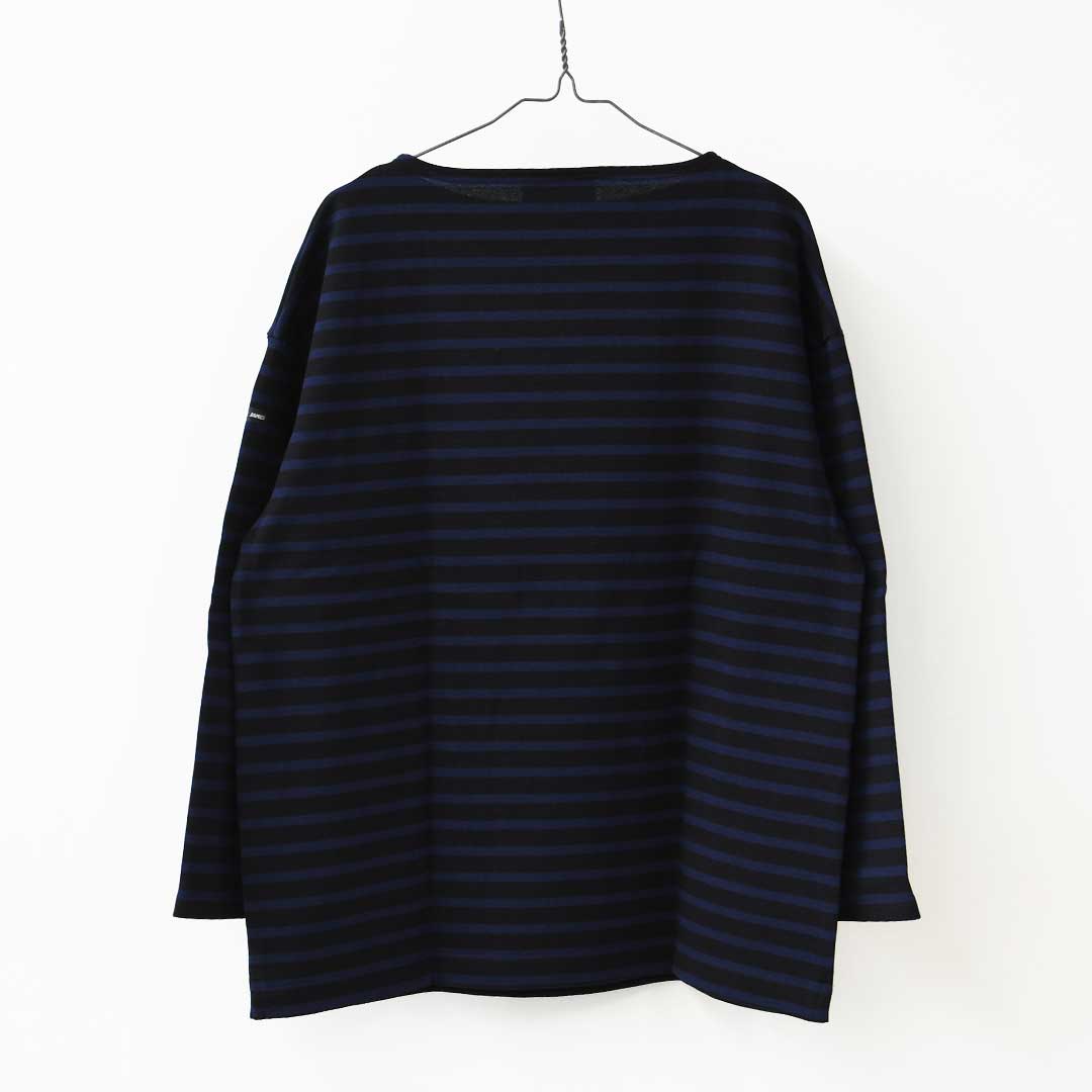 SAINT JAMES [セントジェームス 正規販売店] 20JC OUESS LOOSE BORDER - NOIR/NAVY [20jclb-noi-nv] ウェッソンルーズ ボーダー・黒・紺・カットソー・長袖・コットン・ボートネック・MEN'S / LADY'S [2026AW]