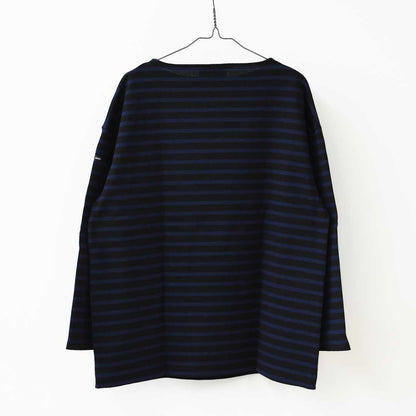SAINT JAMES [セントジェームス 正規販売店] 20JC OUESS LOOSE BORDER - NOIR/NAVY [20jclb-noi-nv] ウェッソンルーズ ボーダー・黒・紺・カットソー・長袖・コットン・ボートネック・MEN'S / LADY'S [2026AW]