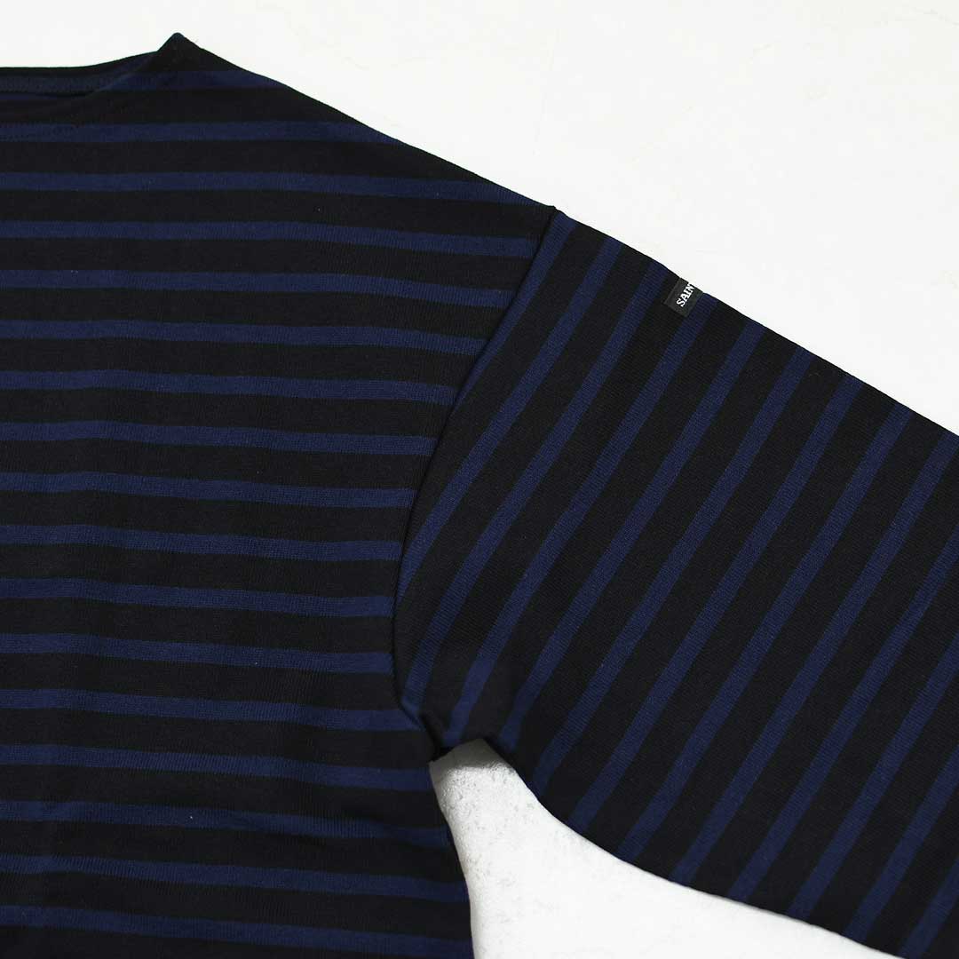 SAINT JAMES [セントジェームス 正規販売店] 20JC OUESS LOOSE BORDER - NOIR/NAVY [20jclb-noi-nv] ウェッソンルーズ ボーダー・黒・紺・カットソー・長袖・コットン・ボートネック・MEN'S / LADY'S [2026AW]