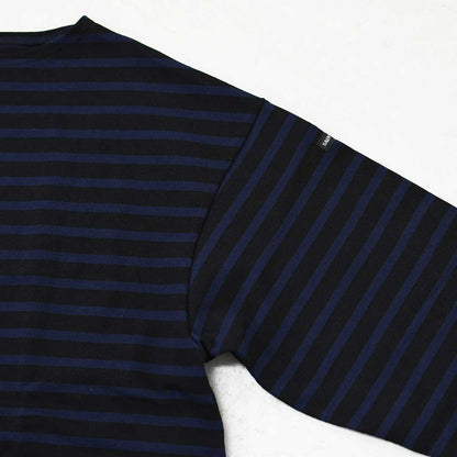 SAINT JAMES [セントジェームス 正規販売店] 20JC OUESS LOOSE BORDER - NOIR/NAVY [20jclb-noi-nv] ウェッソンルーズ ボーダー・黒・紺・カットソー・長袖・コットン・ボートネック・MEN'S / LADY'S [2026AW]