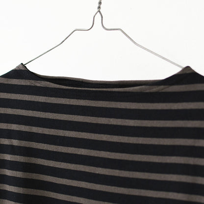 SAINT JAMES [セントジェームス 正規販売店] 20JC OUESS LOOSE BORDER - NOIR/TAUPE [20jclb-noi-ta] ウェッソンルーズ ボーダー・カットソー・長袖・コットン・ボートネック・MEN'S / LADY'S [2026AW]