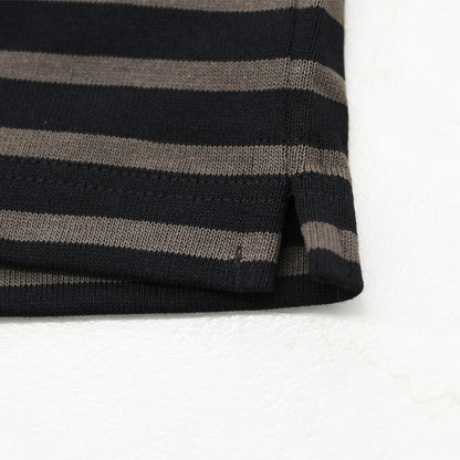 SAINT JAMES [セントジェームス 正規販売店] 20JC OUESS LOOSE BORDER - NOIR/TAUPE [20jclb-noi-ta] ウェッソンルーズ ボーダー・カットソー・長袖・コットン・ボートネック・MEN'S / LADY'S [2026AW]