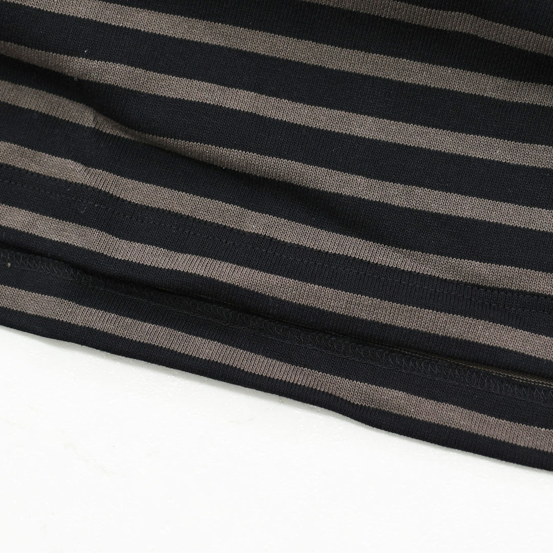 SAINT JAMES [セントジェームス 正規販売店] 20JC OUESS LOOSE BORDER - NOIR/TAUPE [20jclb-noi-ta] ウェッソンルーズ ボーダー・カットソー・長袖・コットン・ボートネック・MEN'S / LADY'S [2026AW]