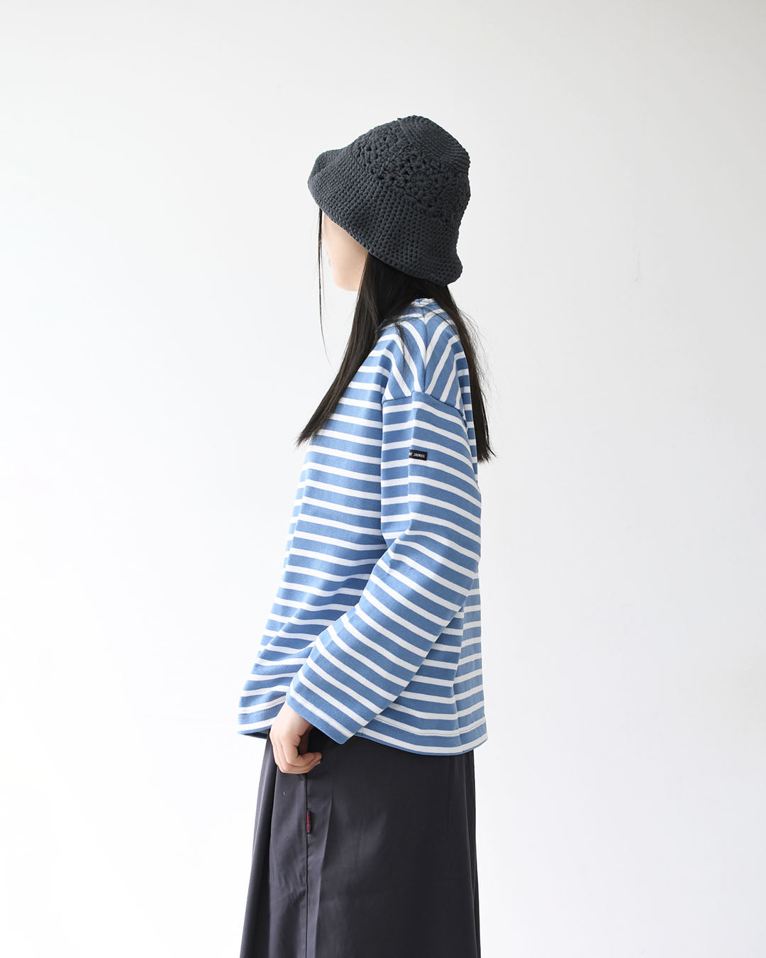 SAINT JAMES [20JC OUES LOOSE BORDER - NUAGE/NEIGE] [20jclb-nua-ne] セントジェームス 正規販売店・ウエッソンルーズ ボーダー・ニュアジュブルー/白 [2026SS]
