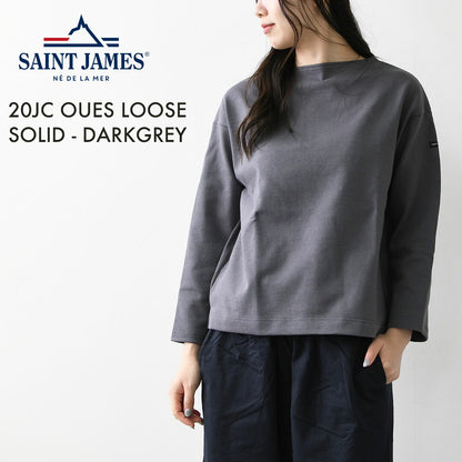 SAINT JAMES [セントジェームス 正規販売店] 20JC OUES LOOSE SOLID - DARKGREY [20jcls-dgrey] ウェッソンルーズ ソリッド・無地・ダークグレー・カットソー・長袖・コットン・ボートネック・MEN'S / LADY'S [2026AW]
