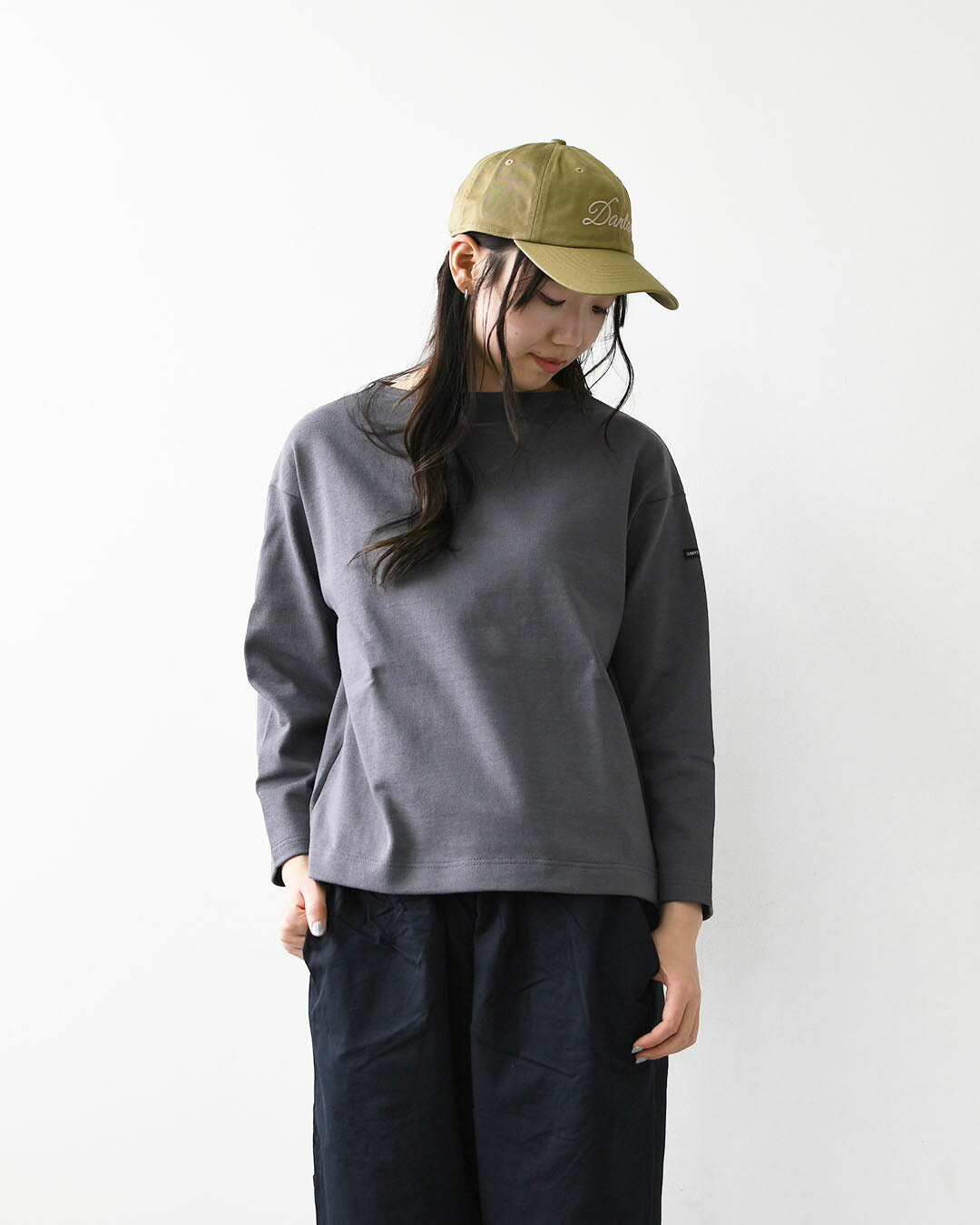 SAINT JAMES [セントジェームス 正規販売店] 20JC OUES LOOSE SOLID - DARKGREY [20jcls-dgrey] ウェッソンルーズ ソリッド・無地・ダークグレー・カットソー・長袖・コットン・ボートネック・MEN'S / LADY'S [2026AW]