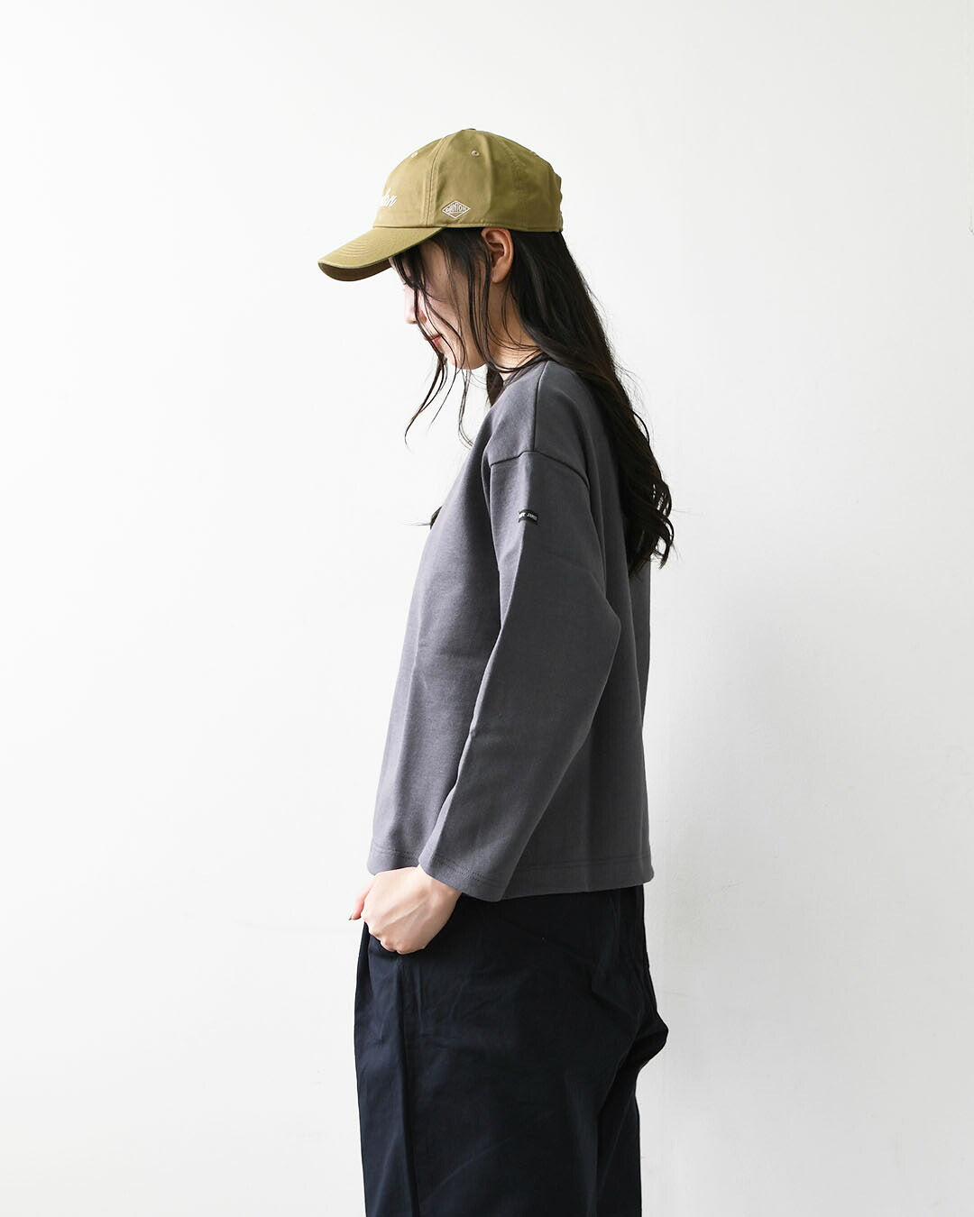 SAINT JAMES [セントジェームス 正規販売店] 20JC OUES LOOSE SOLID - DARKGREY [20jcls-dgrey] ウェッソンルーズ ソリッド・無地・ダークグレー・カットソー・長袖・コットン・ボートネック・MEN'S / LADY'S [2026AW]