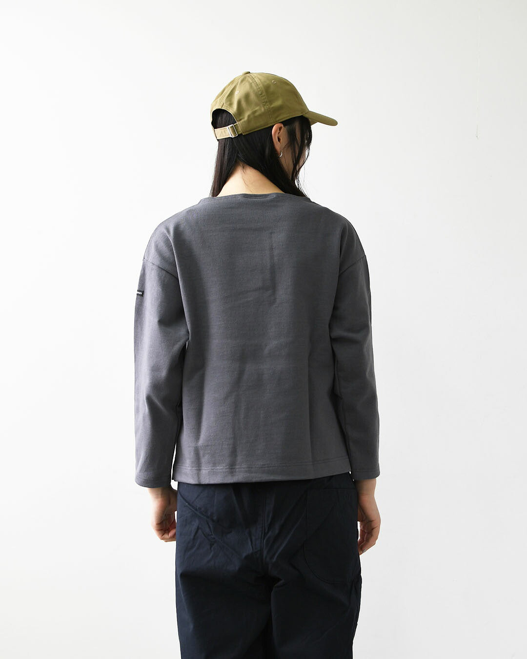 SAINT JAMES [セントジェームス 正規販売店] 20JC OUES LOOSE SOLID - DARKGREY [20jcls-dgrey] ウェッソンルーズ ソリッド・無地・ダークグレー・カットソー・長袖・コットン・ボートネック・MEN'S / LADY'S [2026AW]