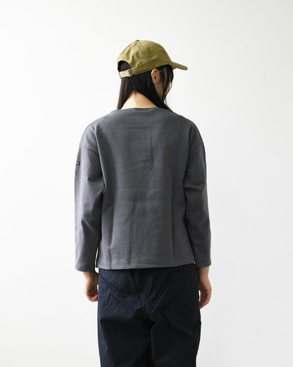 SAINT JAMES [セントジェームス 正規販売店] 20JC OUES LOOSE SOLID - DARKGREY [20jcls-dgrey] ウェッソンルーズ ソリッド・無地・ダークグレー・カットソー・長袖・コットン・ボートネック・MEN'S / LADY'S [2026AW]