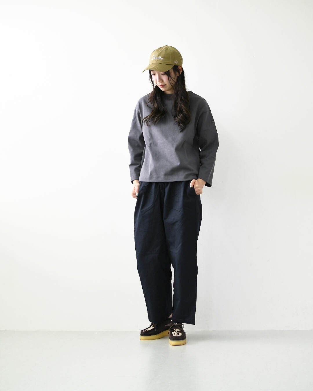 SAINT JAMES [セントジェームス 正規販売店] 20JC OUES LOOSE SOLID - DARKGREY [20jcls-dgrey] ウェッソンルーズ ソリッド・無地・ダークグレー・カットソー・長袖・コットン・ボートネック・MEN'S / LADY'S [2026AW]
