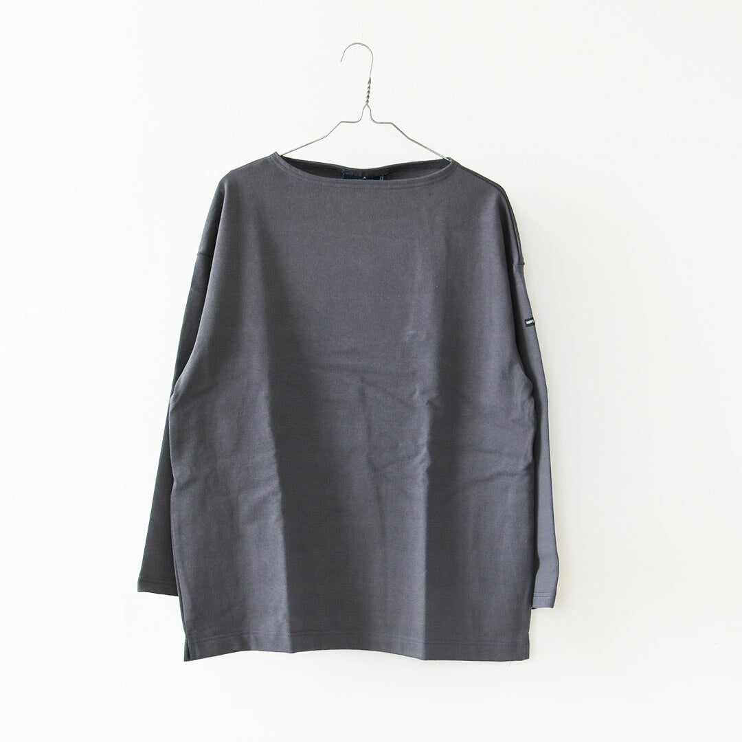SAINT JAMES [セントジェームス 正規販売店] 20JC OUES LOOSE SOLID - DARKGREY [20jcls-dgrey] ウェッソンルーズ ソリッド・無地・ダークグレー・カットソー・長袖・コットン・ボートネック・MEN'S / LADY'S [2026AW]