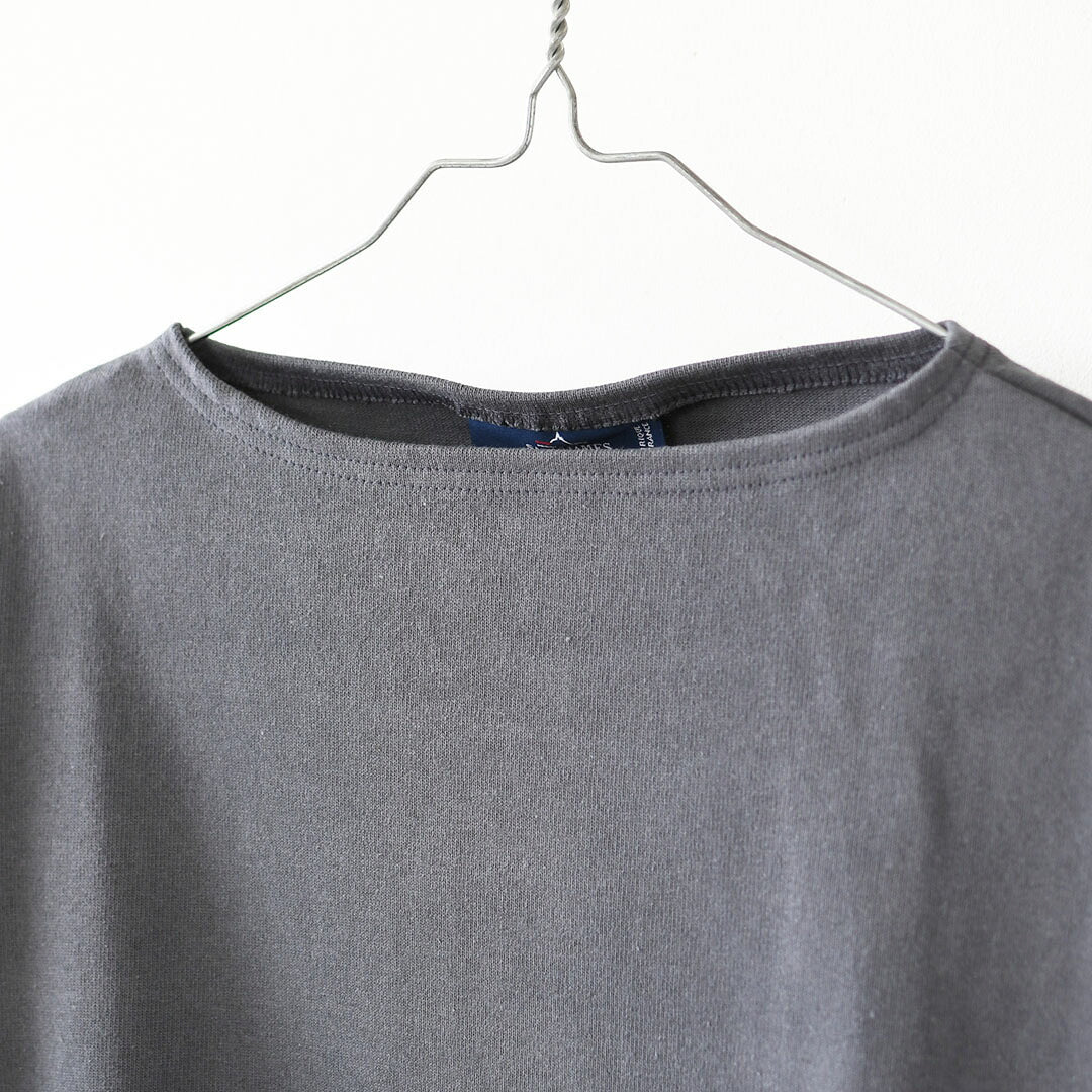 SAINT JAMES [セントジェームス 正規販売店] 20JC OUES LOOSE SOLID - DARKGREY [20jcls-dgrey] ウェッソンルーズ ソリッド・無地・ダークグレー・カットソー・長袖・コットン・ボートネック・MEN'S / LADY'S [2026AW]