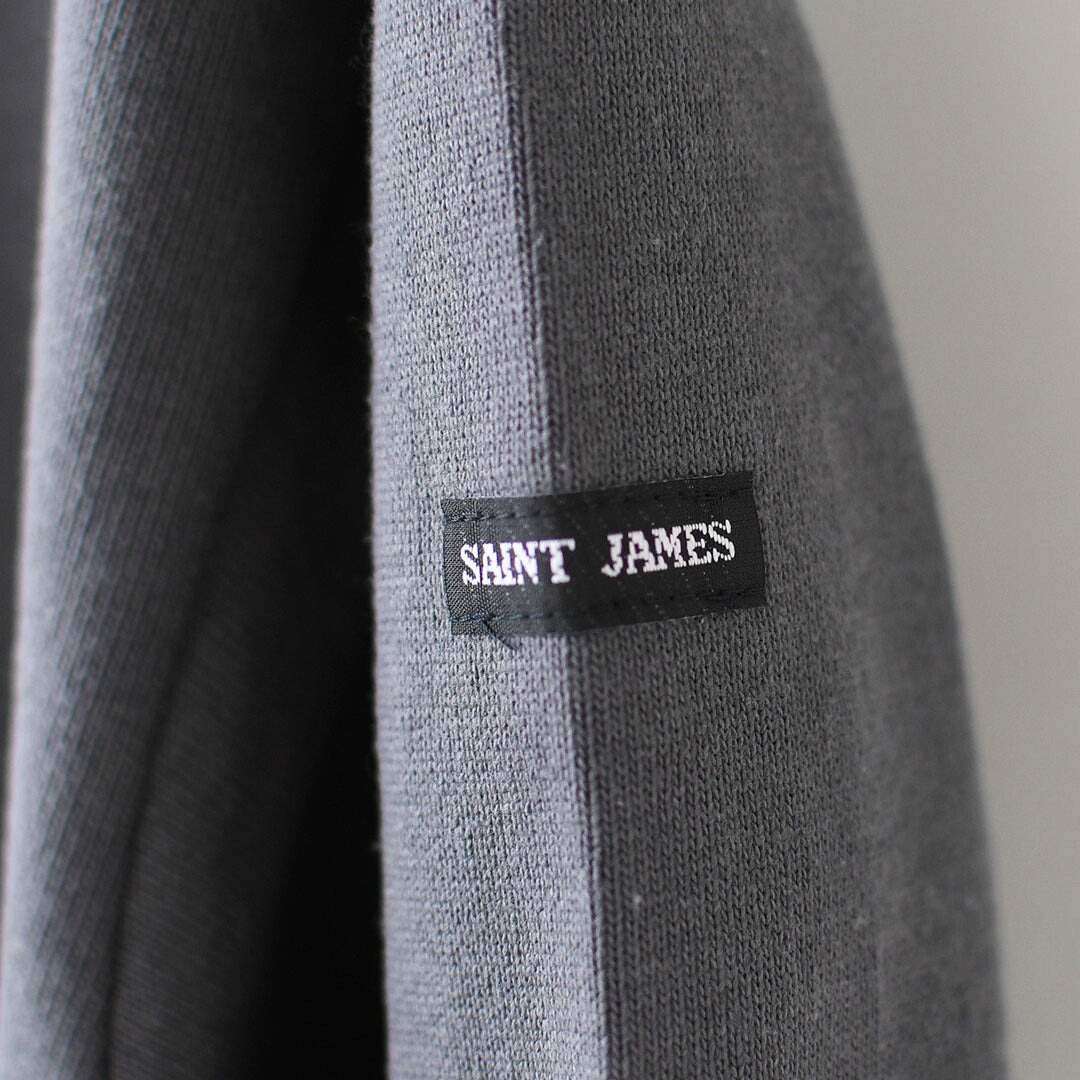 SAINT JAMES [セントジェームス 正規販売店] 20JC OUES LOOSE SOLID - DARKGREY [20jcls-dgrey] ウェッソンルーズ ソリッド・無地・ダークグレー・カットソー・長袖・コットン・ボートネック・MEN'S / LADY'S [2026AW]