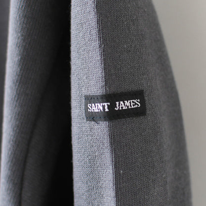 SAINT JAMES [セントジェームス 正規販売店] 20JC OUES LOOSE SOLID - DARKGREY [20jcls-dgrey] ウェッソンルーズ ソリッド・無地・ダークグレー・カットソー・長袖・コットン・ボートネック・MEN'S / LADY'S [2026AW]