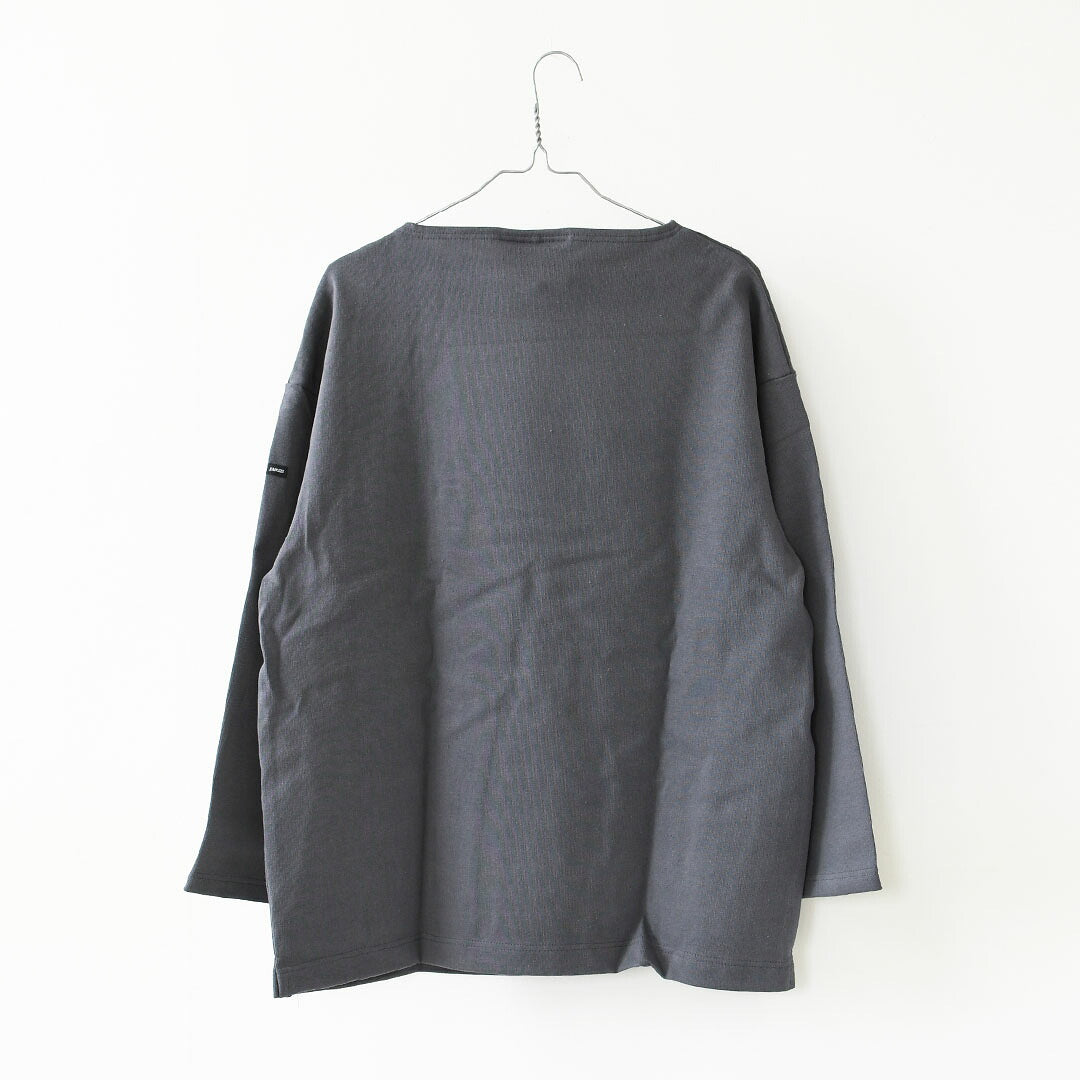 SAINT JAMES [セントジェームス 正規販売店] 20JC OUES LOOSE SOLID - DARKGREY [20jcls-dgrey] ウェッソンルーズ ソリッド・無地・ダークグレー・カットソー・長袖・コットン・ボートネック・MEN'S / LADY'S [2026AW]