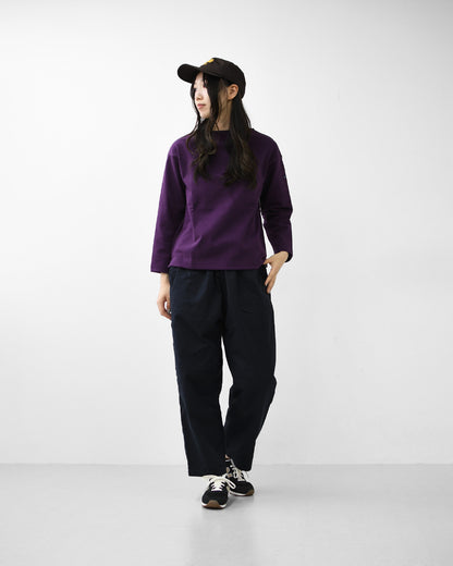 SAINT JAMES [セントジェームス 正規販売店] 20JC OUES LOOSE SOLID - DARKPURPLE [20jcls-dppl] ウェッソンルーズ ソリッド・無地・ダークパープル・カットソー・長袖・コットン・ボートネック・MEN'S / LADY'S [2026AW]