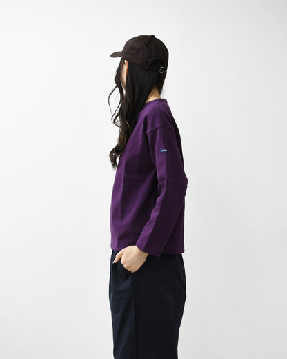 SAINT JAMES [セントジェームス 正規販売店] 20JC OUES LOOSE SOLID - DARKPURPLE [20jcls-dppl] ウェッソンルーズ ソリッド・無地・ダークパープル・カットソー・長袖・コットン・ボートネック・MEN'S / LADY'S [2026AW]