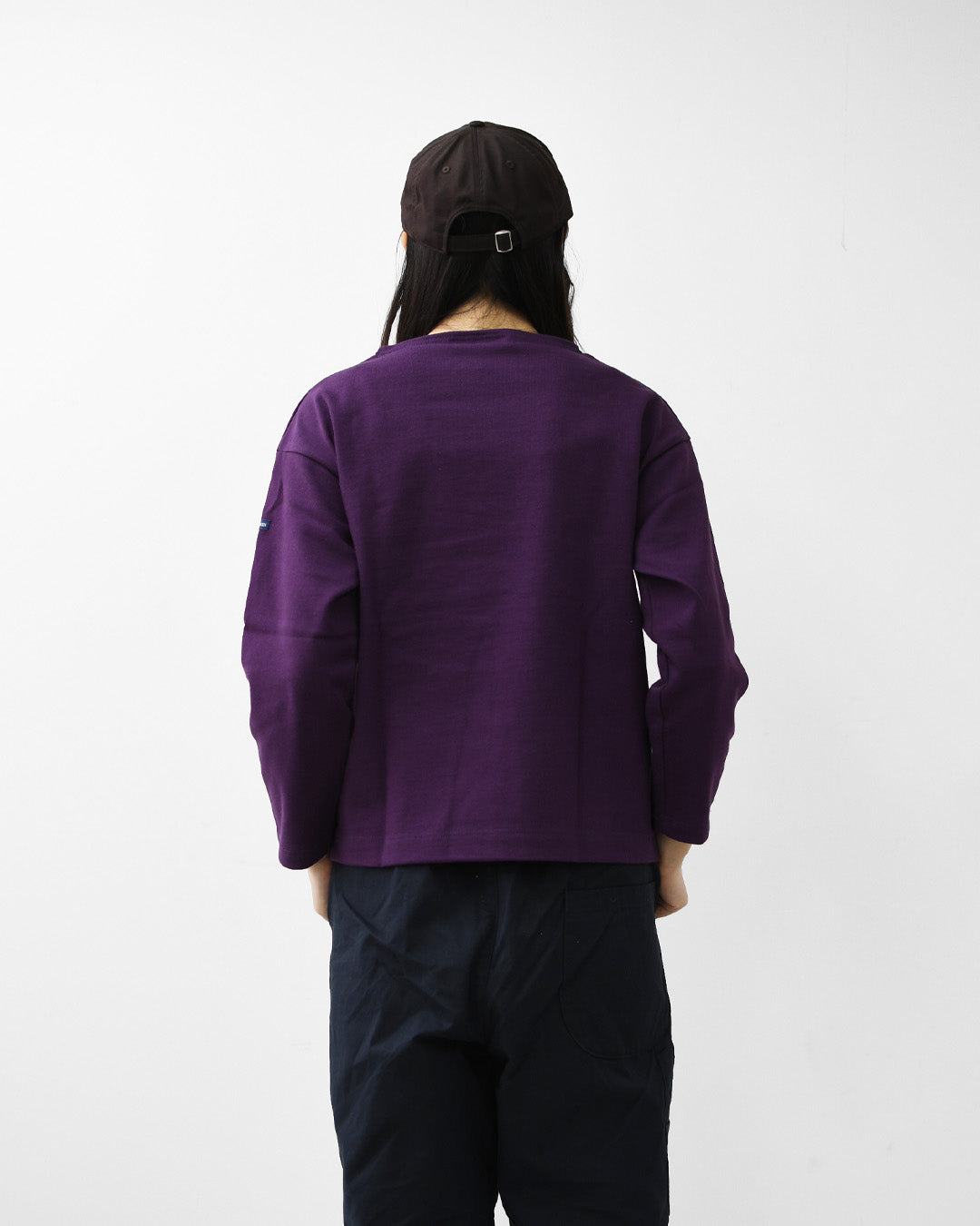 SAINT JAMES [セントジェームス 正規販売店] 20JC OUES LOOSE SOLID - DARKPURPLE [20jcls-dppl] ウェッソンルーズ ソリッド・無地・ダークパープル・カットソー・長袖・コットン・ボートネック・MEN'S / LADY'S [2026AW]