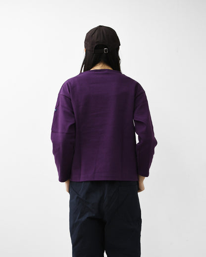 SAINT JAMES [セントジェームス 正規販売店] 20JC OUES LOOSE SOLID - DARKPURPLE [20jcls-dppl] ウェッソンルーズ ソリッド・無地・ダークパープル・カットソー・長袖・コットン・ボートネック・MEN'S / LADY'S [2026AW]