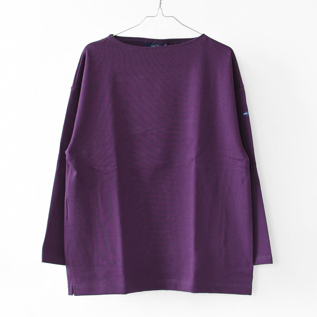 SAINT JAMES [セントジェームス 正規販売店] 20JC OUES LOOSE SOLID - DARKPURPLE [20jcls-dppl] ウェッソンルーズ ソリッド・無地・ダークパープル・カットソー・長袖・コットン・ボートネック・MEN'S / LADY'S [2026AW]