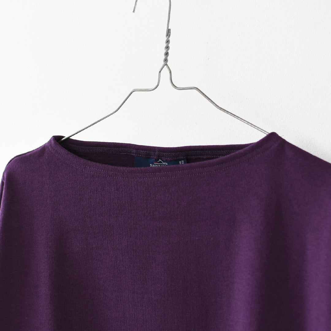 SAINT JAMES [セントジェームス 正規販売店] 20JC OUES LOOSE SOLID - DARKPURPLE [20jcls-dppl] ウェッソンルーズ ソリッド・無地・ダークパープル・カットソー・長袖・コットン・ボートネック・MEN'S / LADY'S [2026AW]