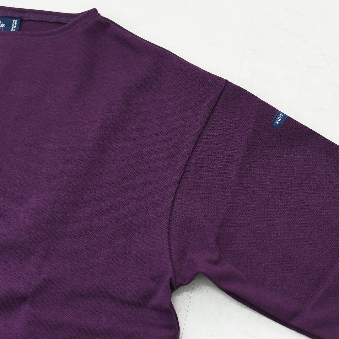 SAINT JAMES [セントジェームス 正規販売店] 20JC OUES LOOSE SOLID - DARKPURPLE [20jcls-dppl] ウェッソンルーズ ソリッド・無地・ダークパープル・カットソー・長袖・コットン・ボートネック・MEN'S / LADY'S [2026AW]
