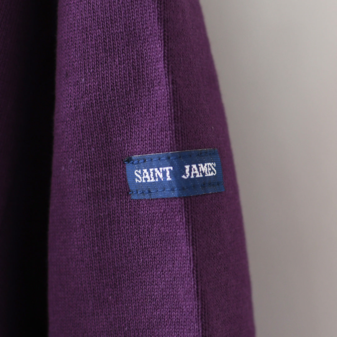 SAINT JAMES [セントジェームス 正規販売店] 20JC OUES LOOSE SOLID - DARKPURPLE [20jcls-dppl] ウェッソンルーズ ソリッド・無地・ダークパープル・カットソー・長袖・コットン・ボートネック・MEN'S / LADY'S [2026AW]