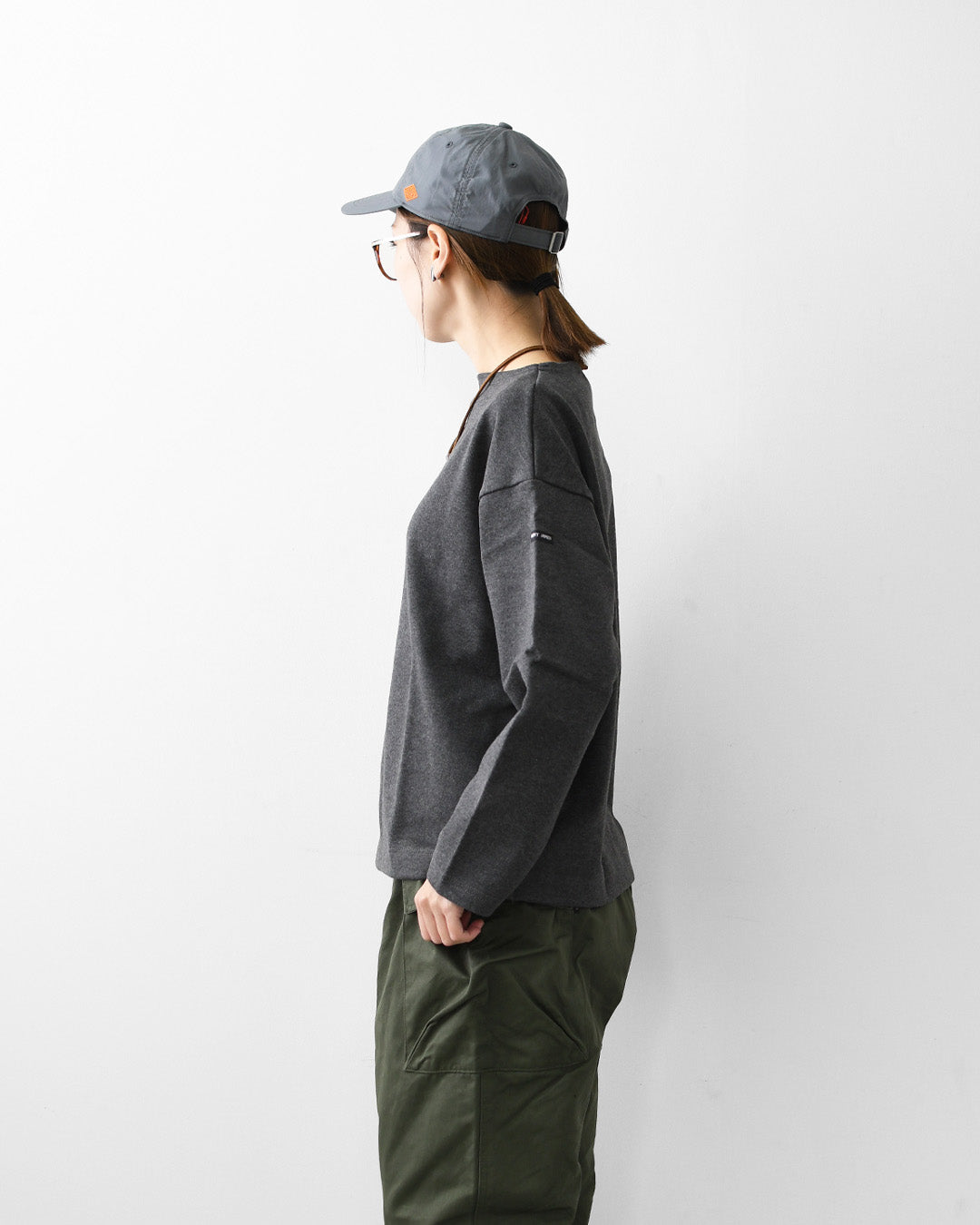 SAINT JAMES [セントジェームス 正規販売店] 20JC OUES LOOSE SOLID - T.CHACOL GREY [20jcls-tcgry] ウェッソンルーズ ソリッド・チャコールグレー・無地・カットソー・長袖・コットン・ボートネック・MEN'S / LADY'S [2026AW]