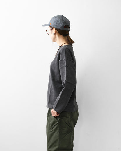 SAINT JAMES [セントジェームス 正規販売店] 20JC OUES LOOSE SOLID - T.CHACOL GREY [20jcls-tcgry] ウェッソンルーズ ソリッド・チャコールグレー・無地・カットソー・長袖・コットン・ボートネック・MEN'S / LADY'S [2026AW]