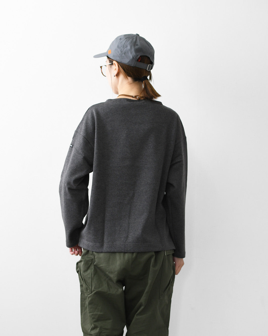 SAINT JAMES [セントジェームス 正規販売店] 20JC OUES LOOSE SOLID - T.CHACOL GREY [20jcls-tcgry] ウェッソンルーズ ソリッド・チャコールグレー・無地・カットソー・長袖・コットン・ボートネック・MEN'S / LADY'S [2026AW]