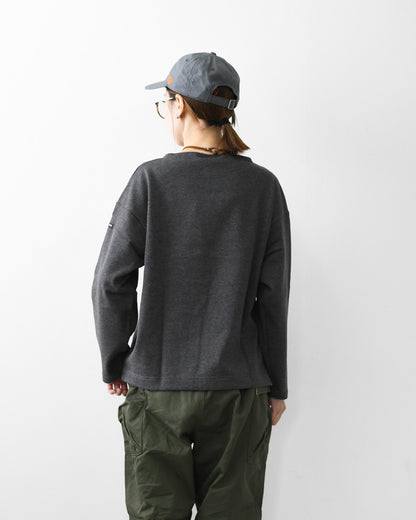 SAINT JAMES [セントジェームス 正規販売店] 20JC OUES LOOSE SOLID - T.CHACOL GREY [20jcls-tcgry] ウェッソンルーズ ソリッド・チャコールグレー・無地・カットソー・長袖・コットン・ボートネック・MEN'S / LADY'S [2026AW]