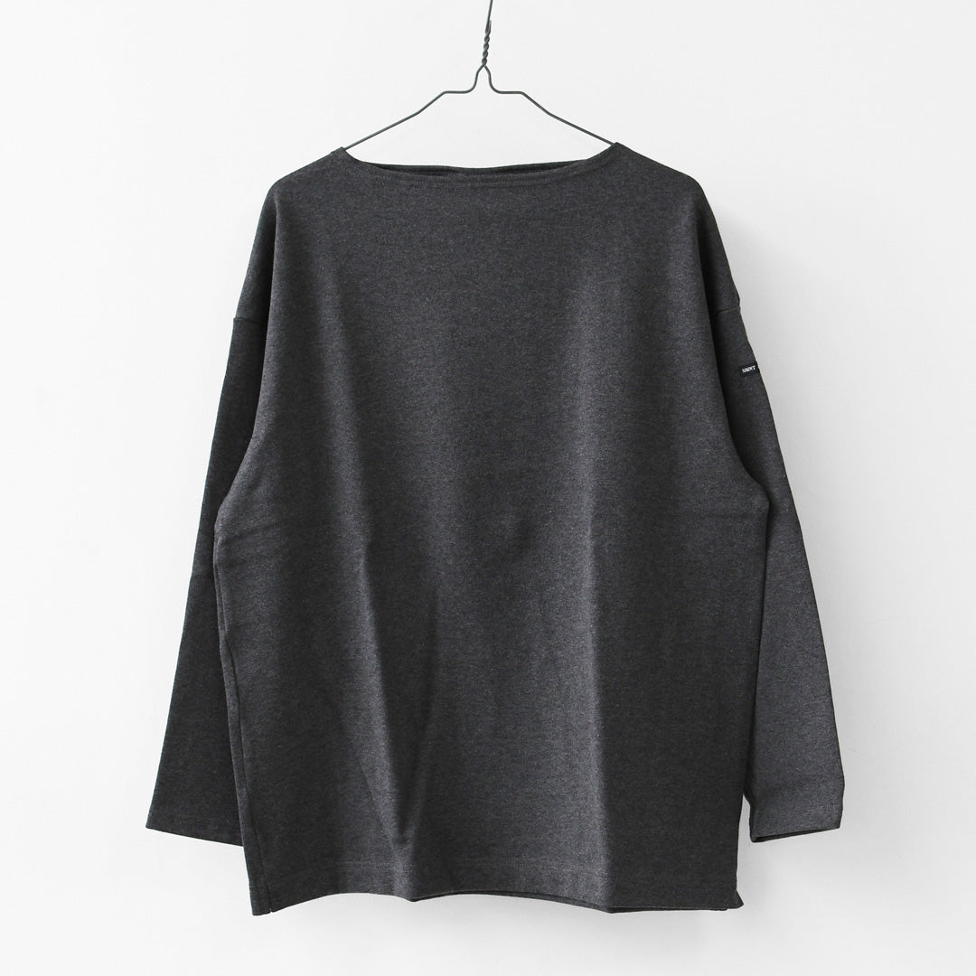 SAINT JAMES [セントジェームス 正規販売店] 20JC OUES LOOSE SOLID - T.CHACOL GREY [20jcls-tcgry] ウェッソンルーズ ソリッド・チャコールグレー・無地・カットソー・長袖・コットン・ボートネック・MEN'S / LADY'S [2026AW]