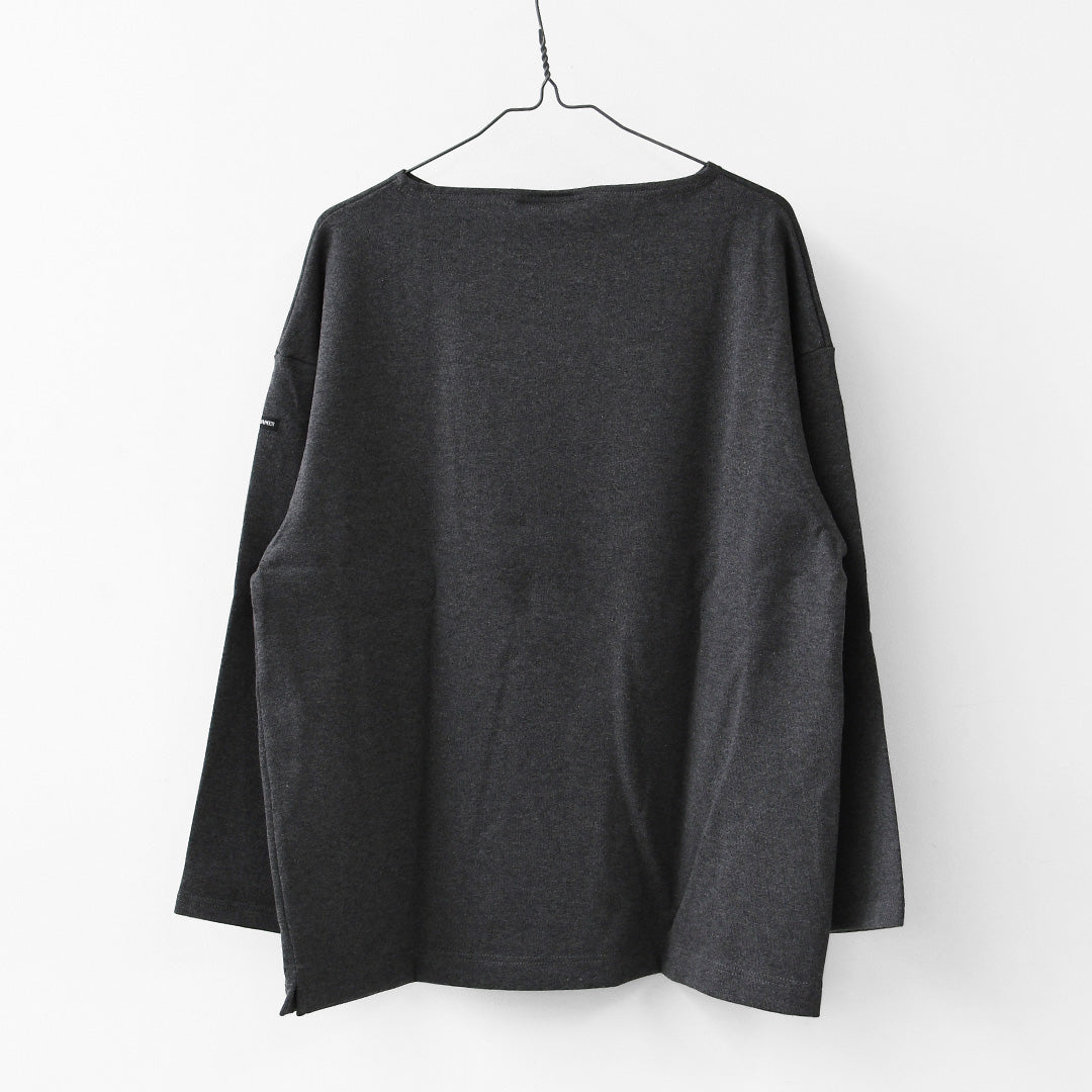 SAINT JAMES [セントジェームス 正規販売店] 20JC OUES LOOSE SOLID - T.CHACOL GREY [20jcls-tcgry] ウェッソンルーズ ソリッド・チャコールグレー・無地・カットソー・長袖・コットン・ボートネック・MEN'S / LADY'S [2026AW]
