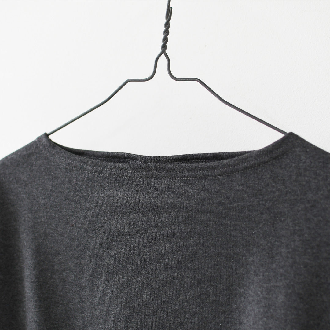 SAINT JAMES [セントジェームス 正規販売店] 20JC OUES LOOSE SOLID - T.CHACOL GREY [20jcls-tcgry] ウェッソンルーズ ソリッド・チャコールグレー・無地・カットソー・長袖・コットン・ボートネック・MEN'S / LADY'S [2026AW]