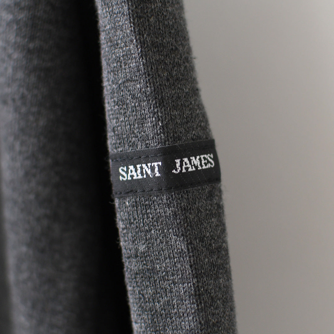 SAINT JAMES [セントジェームス 正規販売店] 20JC OUES LOOSE SOLID - T.CHACOL GREY [20jcls-tcgry] ウェッソンルーズ ソリッド・チャコールグレー・無地・カットソー・長袖・コットン・ボートネック・MEN'S / LADY'S [2026AW]