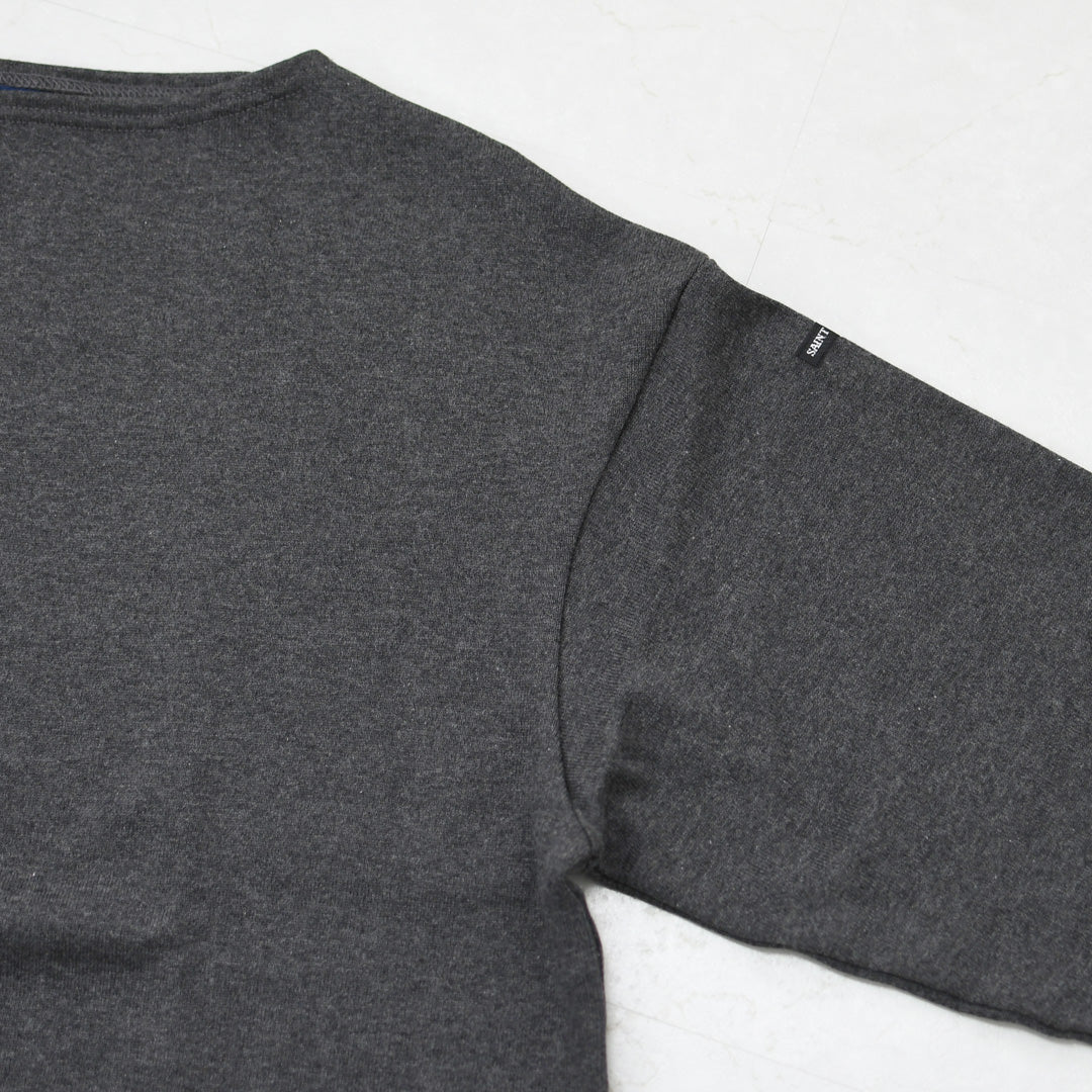 SAINT JAMES [セントジェームス 正規販売店] 20JC OUES LOOSE SOLID - T.CHACOL GREY [20jcls-tcgry] ウェッソンルーズ ソリッド・チャコールグレー・無地・カットソー・長袖・コットン・ボートネック・MEN'S / LADY'S [2026AW]